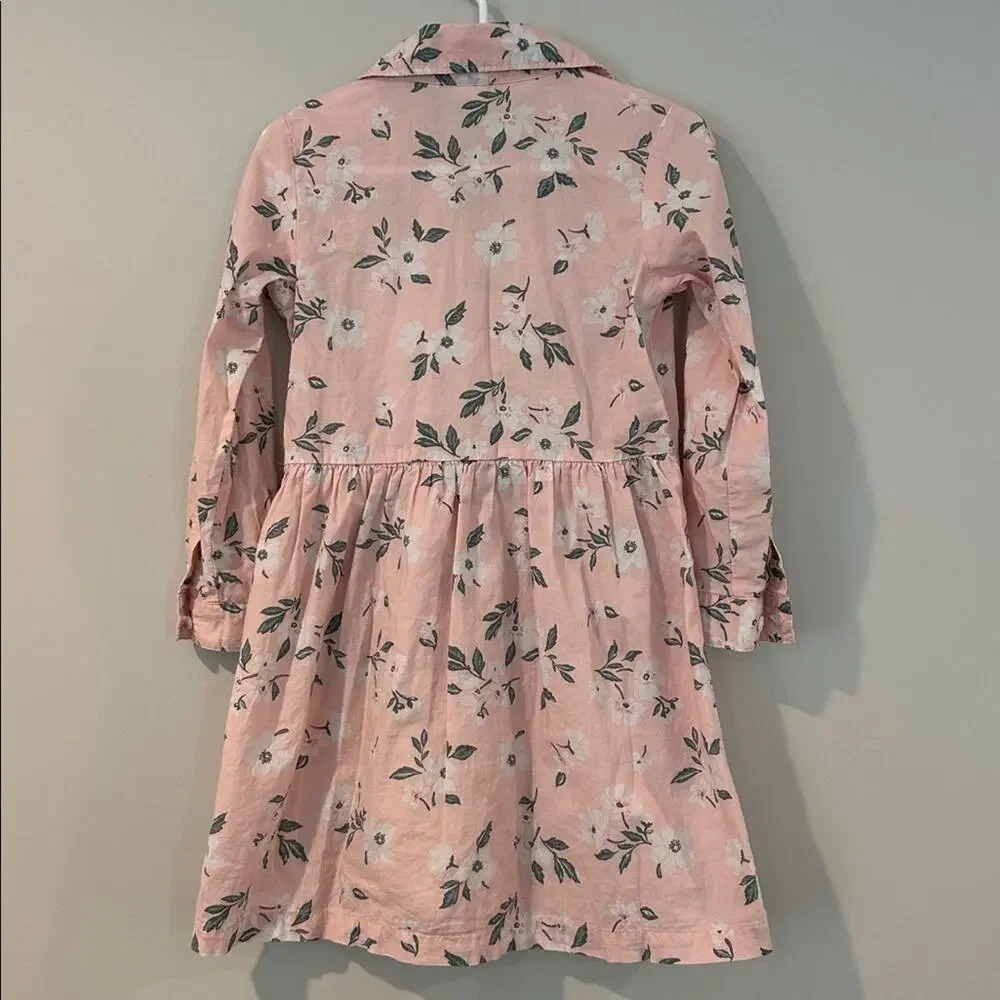 Carter’s 5T‎ Pink Floral Long Sleeve Collared Cotton Dress